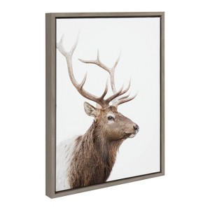 Sylvie Stag Profile Framed Canvas by Amy Peterson Art Studio - Kate & Laurel All Things Decor - 1 of 4