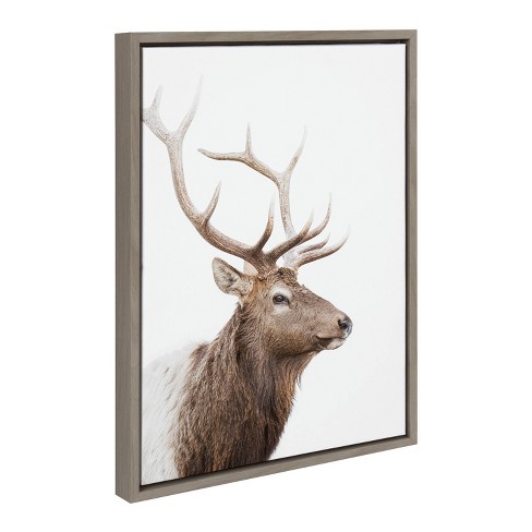 Sylvie Stag Profile Framed Canvas by Amy Peterson Art Studio - Kate & Laurel All Things Decor - image 1 of 4