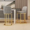 Set of 2 Modern Dining Bar Chairs, Comfortable High Stools with Soft Fabric Seats, Sturdy Metal Legs, Anti-Slip Pads, Ideal for Kitchen - 4 of 4