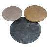 The Urban Port 37" 3 Tier Coffee Table Handcrafted In Black Antiqued Brass and Silver Finish Black/Brass - 4 of 4