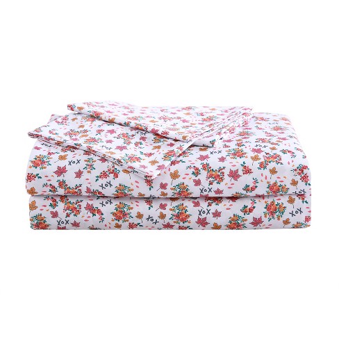 Betsey Johnson Fall Foliage Pink Twin Sheet Set - image 1 of 4