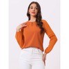 INSPIRE CHIC Women's Chiffon Semi Sheer Keyhole Neck Elegant Work Blouse - 2 of 4