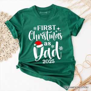 First Christmas as Dad 2025 Christmas T-Shirt, Matching Family Holiday Tee | OrnamentallyYou - 1 of 4