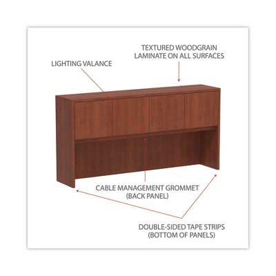 Medium Cherry Woodgrain Laminate Office Hutch with Doors