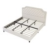 CAVINAS Full Size Bed Frame, Velvet Upholstered Bed with Ruched and Button Tufted Headboard, Platform Beds - 4 of 4