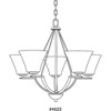 Progress Lighting Bravo 5-Light Chandelier, Antique Bronze, White Etched Glass, Chain Mount, Ceramic Material - 2 of 2