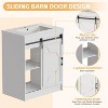 PAKASEPT 30" Farmhouse Bathroom Vanity with Sink, Freestanding Modern Bathroom Storage Vanity Cabinet w/Sliding Barn Door, 3 Drawers - 3 of 4