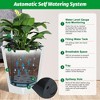 23 Inch Tall Outdoor Planters Set of 2, Self Watering Pots for Indoor Plants with Water Level Monitor & Drainage Hole & Wheels,Black - 4 of 4