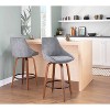 Set of 2 Diana Counter Height Barstools: Velvet Upholstery, Swivel, Wood Frame - LumiSource - 2 of 4