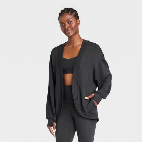 Women's French Terry Cardigan - All In Motion™ Black Xl : Target