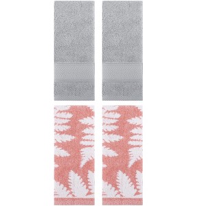 REGALWOVEN 4 Pcs Bathroom Decorative Cotton Soft Absorbent Sold Striped Hand Towel - 1 of 4