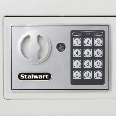 Compact Off-White Steel Digital Security Safe with Keypad