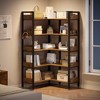 5-Tier Corner Bookshelf, Convertible L-Shaped Storage Shelf, Modern Industrial Bookcase for Home Office, Living Room, and Display Storage Solution - 2 of 4