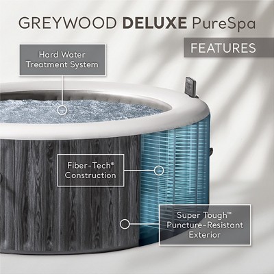 Intex PureSpa Greywood Deluxe 6-Person Inflatable Round Hot Tub