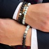 Crucible Men's Skull with Amazonite and Matte Onyx Stone Beads Stretch Bracelet - 4 of 4
