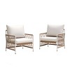 Boho Outdoor Lounge Chair Set of 2 with Cushions, Weather-Resistant Woven Rope Patio Armchair for Balcony Garden-3irtyhousy - 3 of 4