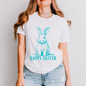 Simply Sage Market Happy Easter Bunny Outline Short Sleeve Tee - 1 of 4