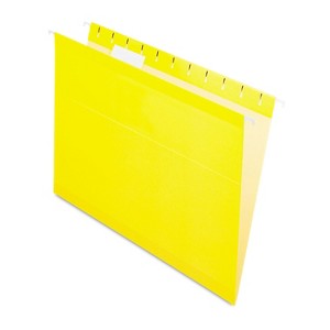 Pendaflex Reinforced Hanging Folders 1/5 Tab Letter Yellow 25/Box 415215YEL - 1 of 4