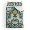 Deny Designs Queen Avenie Unicorn Damask Duvet Cover and Pillow Shams Turquoise Gold: Abstract Non-Woven Comforter Set - 2 of 4