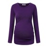Maternity Shirt Side Button and Ruched Maternity Tunic Tops - 2 of 4