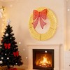 ChicFurnit Wreaths 35in Christmas Wreath Decoration Festive Bow Ornament for Home Door and Holiday Wall Display, Gold, 35.43"*3.5"*35.43" - 2 of 4