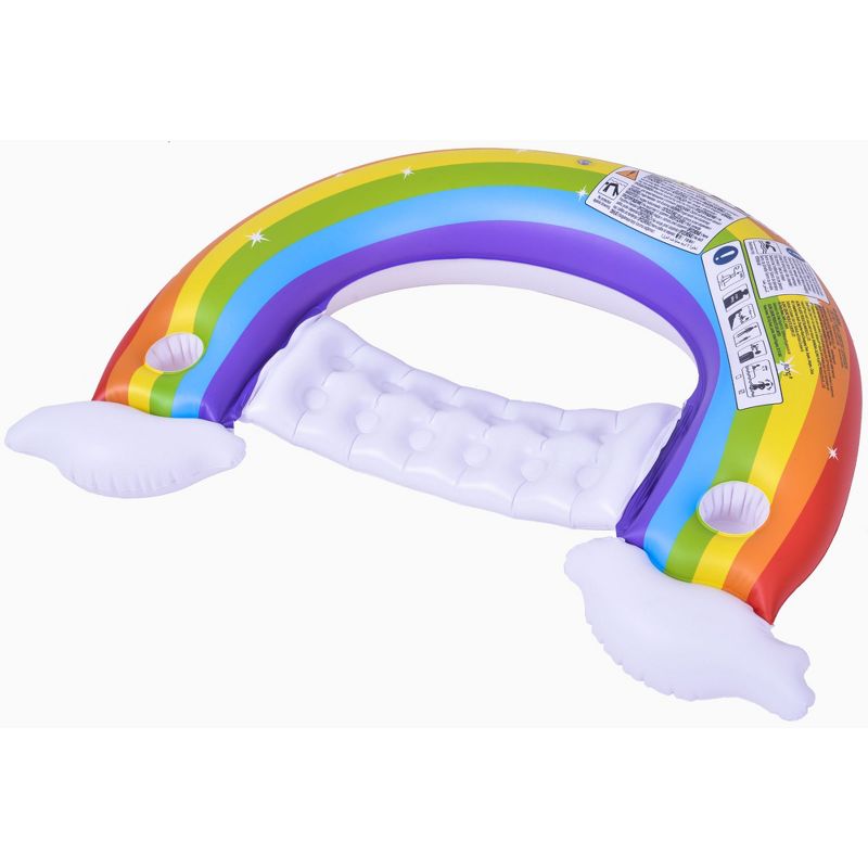 Pool Central 58" Inflatable Rainbow Swimming Pool Lounge Chair, 5 of 9