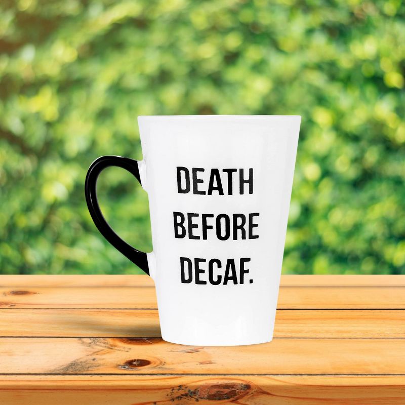 Amici Home Death Before Decaf Coffee Mug, For Coffee, Tea, or Any Beverages, Black Lettering on White Mug, Microwave & Dishwasher Safe,20-Ounce, 2 of 6