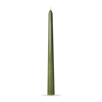 Olive Green 12" Unscented Paraffin Wax Taper Candles, Set of 4