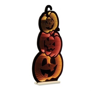 LED Jack-o-Lantern Ekkolight Triple Stack 35.5 Inch Height Spooky Decor By Melrose - 1 of 3