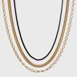 Chain Necklace Set 3pc - A New Day™ Black