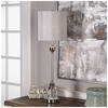 Uttermost Modern Table Lamp 32 1/2" Tall Polished Nickel Silver Gray Linen Fabric Drum Shade for Living Room Bedroom House Bedside - 2 of 2