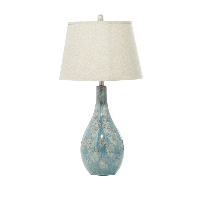 Ceramic Table Lamp with Drum Shade Set of 2 Turquoise - Olivia &#38; May, 3 of 17