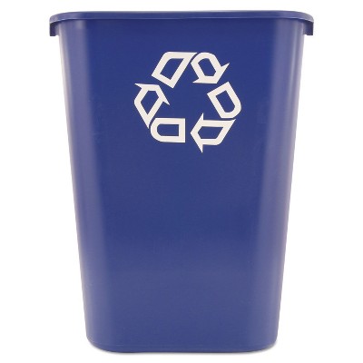 Rubbermaid Commercial Large Deskside Recycle Container w/Symbol Rectangular Plastic 41.25qt Blue