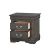 GlasFlength Nightstands Nightstand Modern Bedside Table Accent Bedside End Table with 2 Drawers for Bedroom Modern, Gray, 15"*21"*24" - 2 of 4