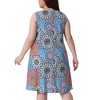 Agnes Orinda Women's Plus Size Boho Sleeveless Round Neck Midi Beach Sundress with Pocket - 4 of 4