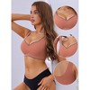 Allegra K Women's V-Neck Contrast Trim Comfort and Breathable Bralettes - 3 of 4