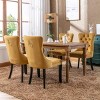Contemporary Velvet Tufted Dining Chairs Set of 2 with Nailhead Trim,Solid Wood Legs and High Back for Dining Room-Baofuwish - 3 of 4