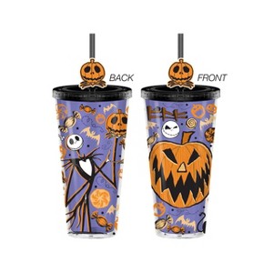 Silver Buffalo NBC Halloween Door 24oz Plastic Cold Cup w/ Lid & Topper - 1 of 1