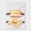 Hair Twister Ponytail Cuff Set 2pc - A New Day™ Gold: Solid Elastic Hair Accessories, All Hair Types - 2 of 3