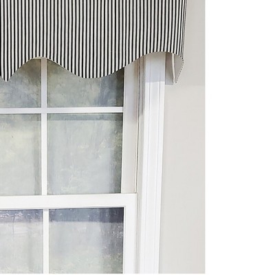 Black and White Striped Cotton Window Valance 50" x 17"