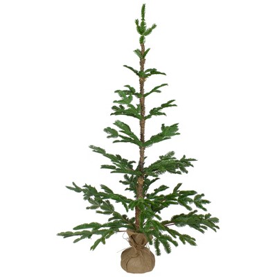 Northlight 4' Green Ponderosa Pine Artificial Christmas Tree with Jute Base – Unlit