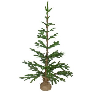 Northlight Real Touch™ Ponderosa Pine Medium Artificial Christmas Tree with Jute Base – Unlit - 4' - 1 of 4