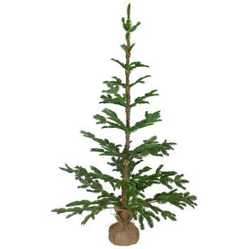 Northlight Ponderosa Pine Medium Artificial Christmas Tree with Jute Base – Unlit - 4'