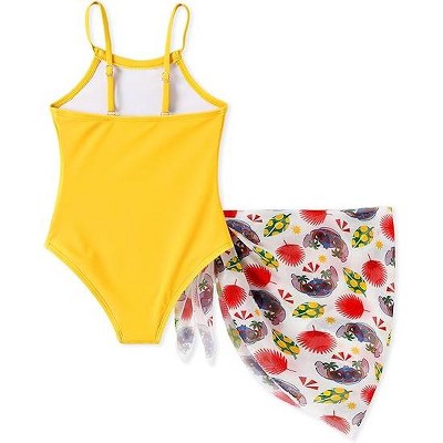 Stitch Disney Stitch Kids Girls UPF 50+ Sport Summer Swimwear Sets Tankini Stitch Yellow 3T-4T — фото 2