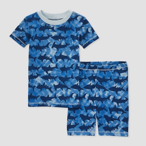 Koopje rok Uitbarsten Burt's Bees Baby® Boys' Sharks Short Sleeve And Bike Short Pajama Set -  Blue : Target