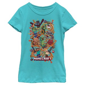 Girl's Minecraft Group Shot T-Shirt - 1 of 4