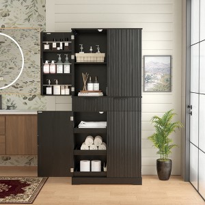 72” Pantry Cabinet, Tall Kitchen Storage Cabinet with 4 Doors and 1 Drawer, Cupboard with Adjustable Shelves for Kitchen, Living Room - 1 of 4