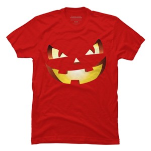 Men's Design By Humans Halloween Pumpkin Evil Smiley Face By artdim T-Shirt - 1 of 4