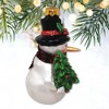 Comfy Snowman and Radiant Christmas Tree Blown Glass Holiday Ornament| OrnamentallyYou - 3 of 4