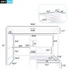 CAVINAS Twin over Full Bunk Bed Modern Metal Bed Frame with Desk, 4 Storage Shelves, Ladder and Guardrail - 4 of 4